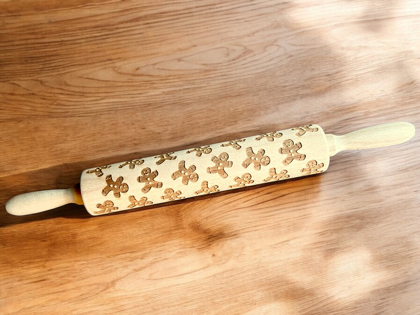 Gingerbread Men Large Wooden Rolling Pin